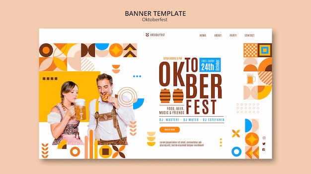 Landing page template for oktoberfest beer festival celebration