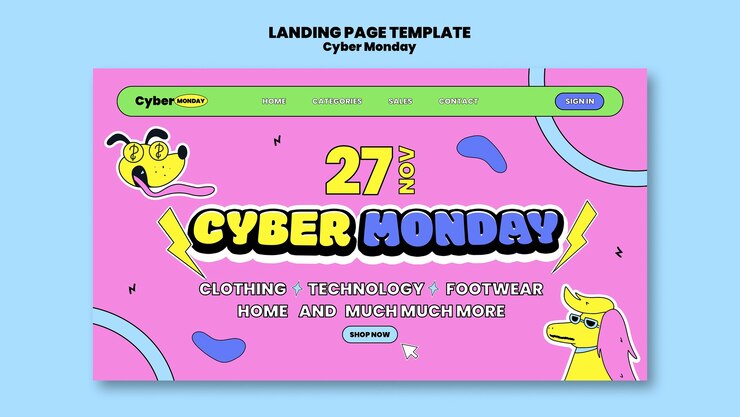 Gratis PSD landing side-mal for cyber monday-salg