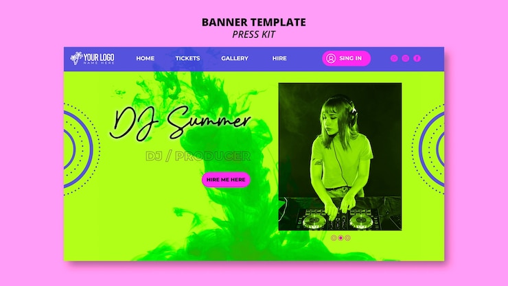 Gratis PSD landingssidemal for flat design press kit