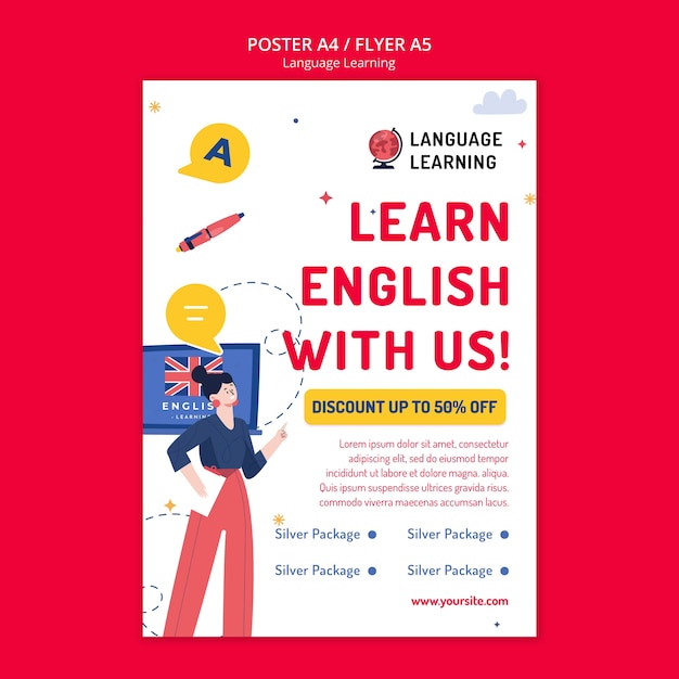 language learning template design