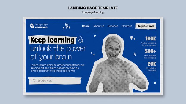 language learning template design