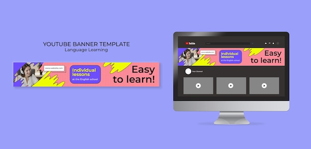 Language learning youtube banner