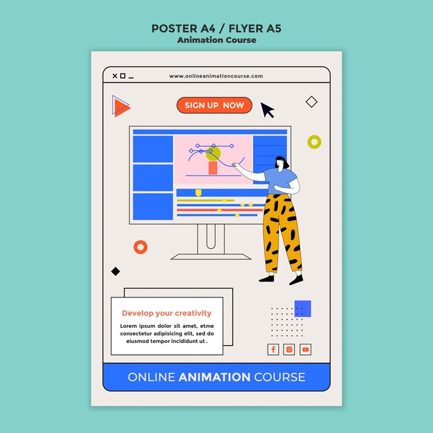 Learning animation poster template