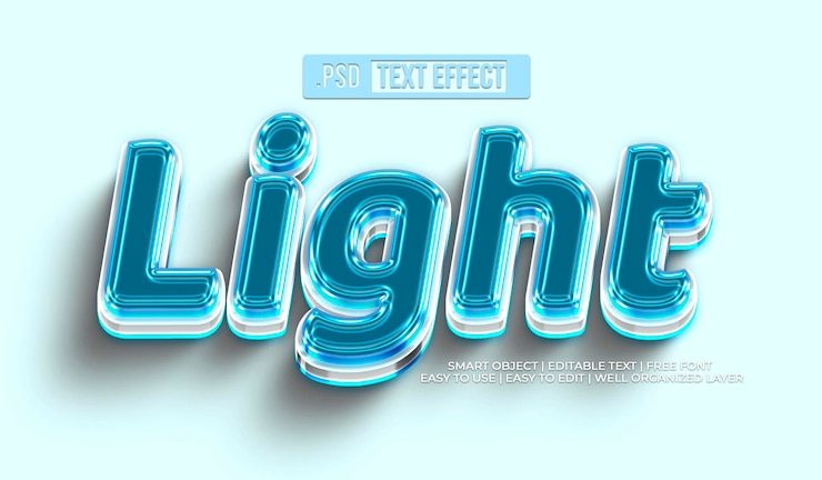 Gratis PSD light text style effect