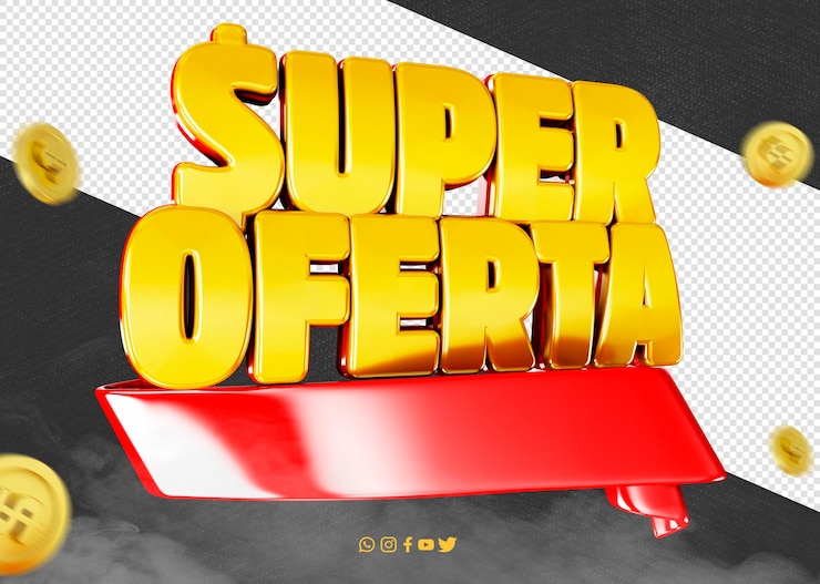 Gratis PSD logo 3d-rendering supertilbud for reklame komposisjoner