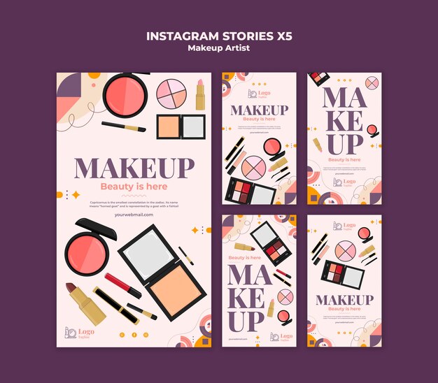 makeup artist instagram story template design