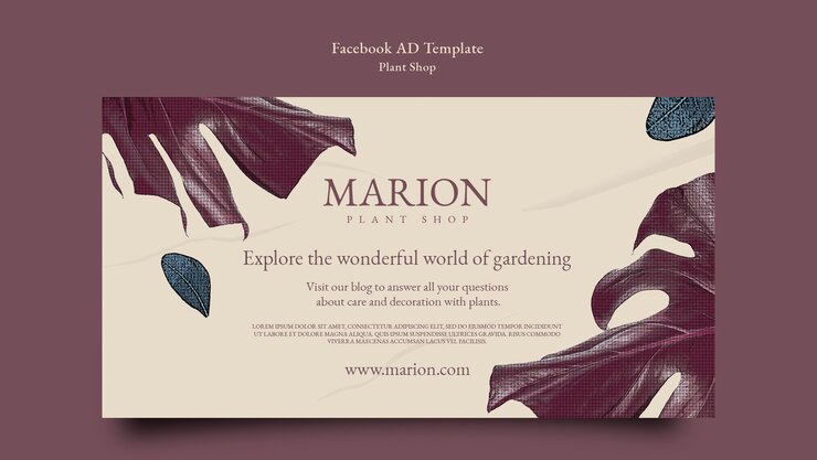 Gratis PSD mal for plantebutikk med flatt design