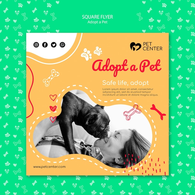 Mal med adopsjonsflyer for kjæledyr konsept