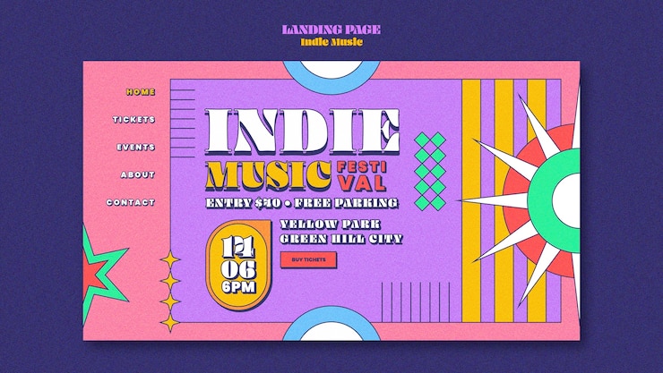 Gratis PSD maldesign for indie-musikk