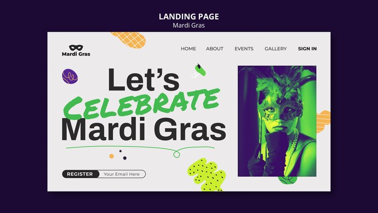 Gratis PSD maldesign for mardi gras