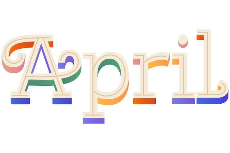 Gratis PSD måned lettering design