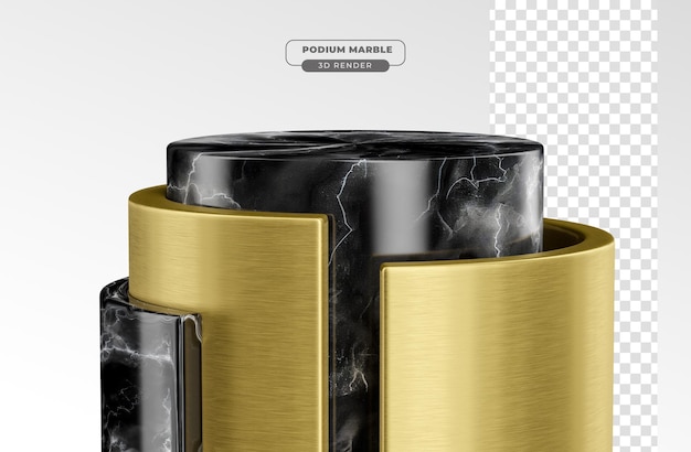 Marmor-podium, realistisk 3D-gjengivelse med transparent bakgrunn