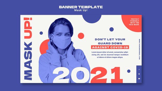 mask up 2021 banner template