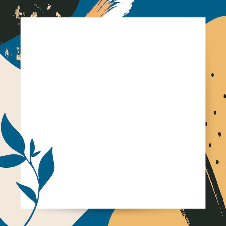 Gratis PSD memphis ramme psd med blader