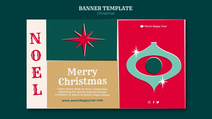 Gratis PSD merry christmas banner template