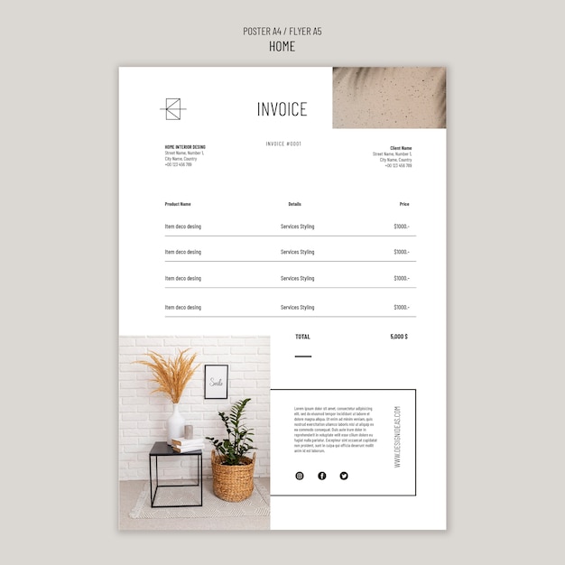 minimal interior design poster template