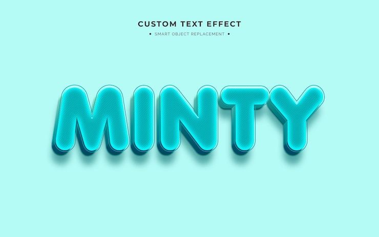 Gratis PSD mint green 3d text style effect