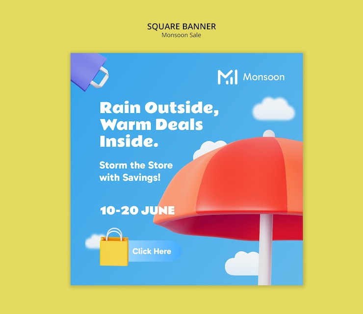 Gratis PSD monsoon sale promotion