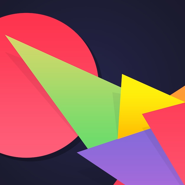 multicolor shapes on dark background