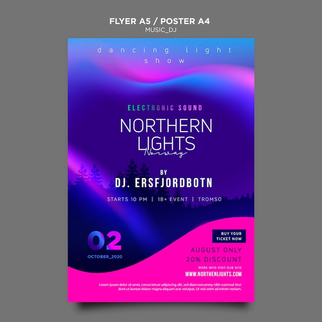 music dj poster template theme