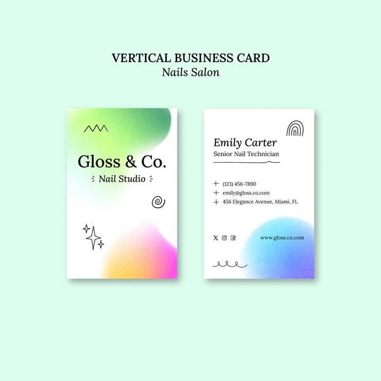 Gratis PSD nails salon business card template design