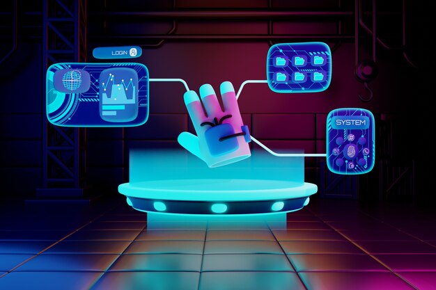 neon metaverse futuristic illustration