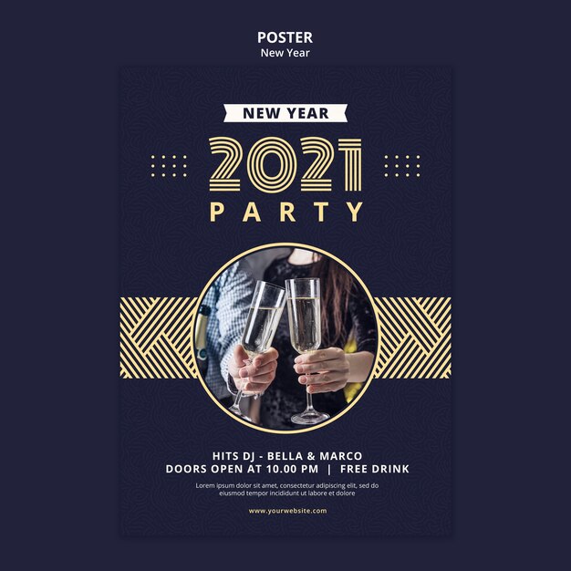 new year concept poster template