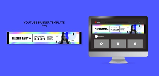 Party entertainment youtube banner template