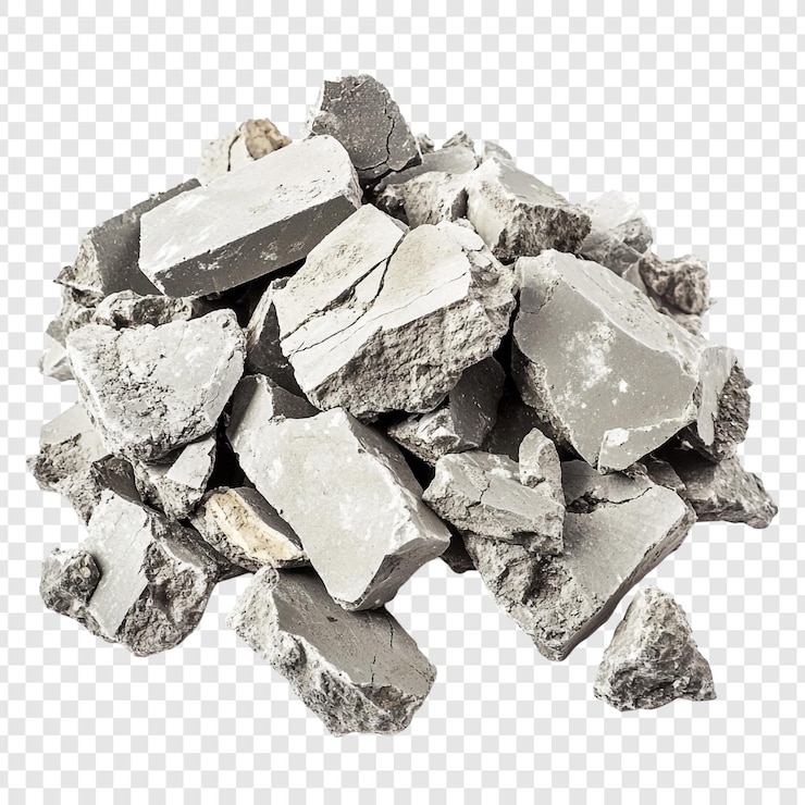 Gratis PSD pile of broken concrete pieces construction debris gray fragments rough texture closeup view