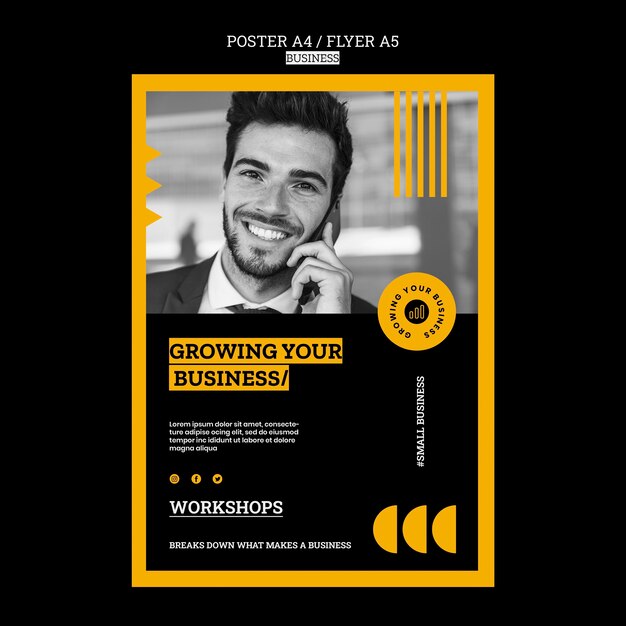 Plakat eller flyer-businessmal med flatt design
