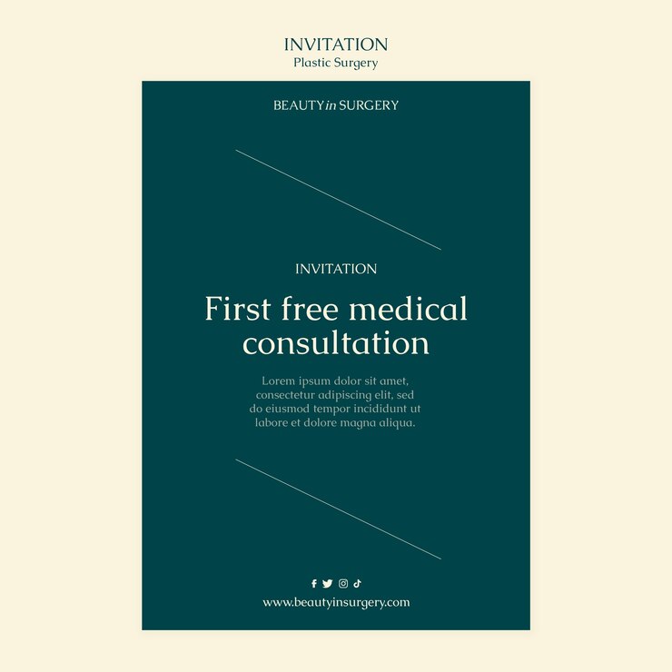 Gratis PSD plastic surgery invitation template