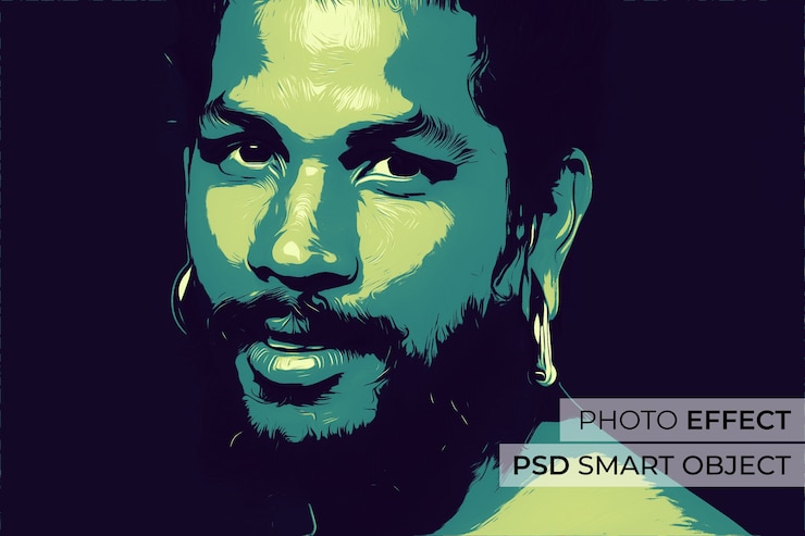 Gratis PSD pop art effect mockup design