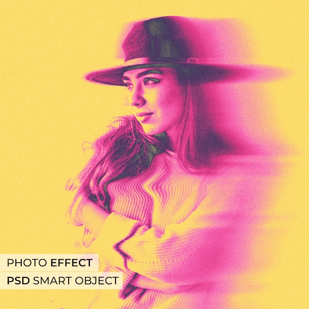 Portrett av person med syre-motion blur-effekt