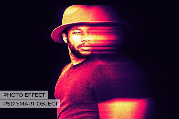 Portrett av person med syre-motion blur-effekt