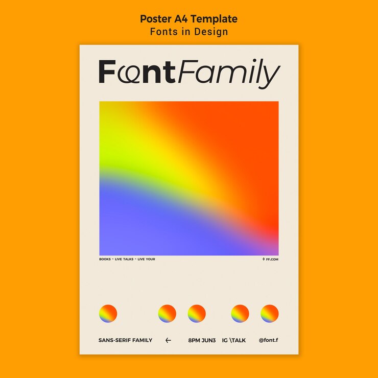 Gratis PSD poster template for fonts and design