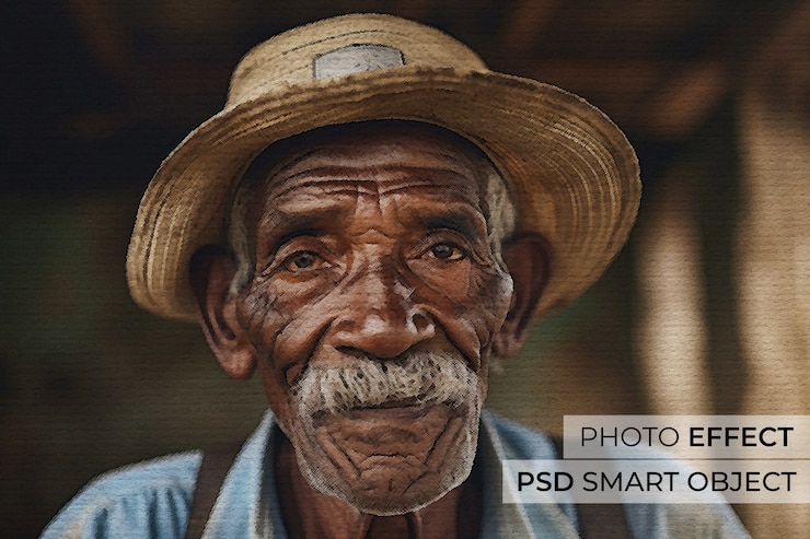 Gratis PSD printed fabrics photo effect