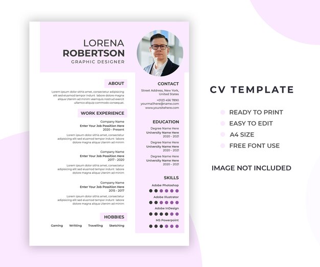 Profesjonell, minimalistisk og moderne CV-mal