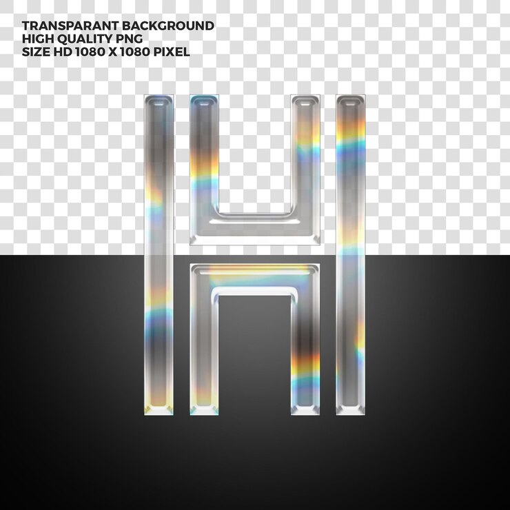 Gratis PSD psd transparant prismatic alphabet letter