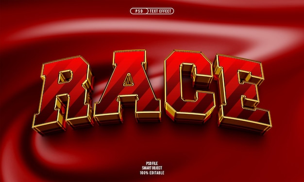 race 3d editable text effect