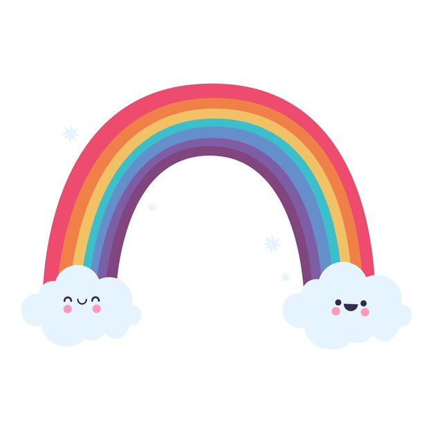 rainbow cloud isolated