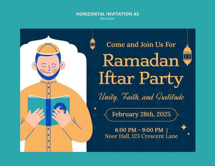 Gratis PSD ramadan invitation template design