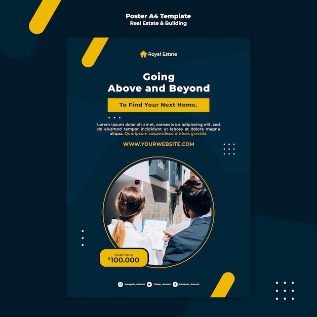 real estate and building poster
