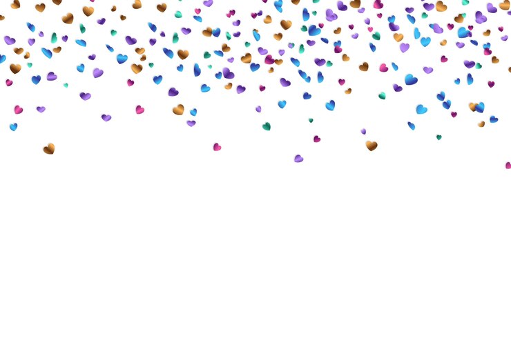 Gratis PSD realistic confetti border isolated