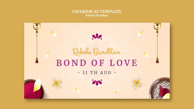 realistic raksha facebook ad design template
