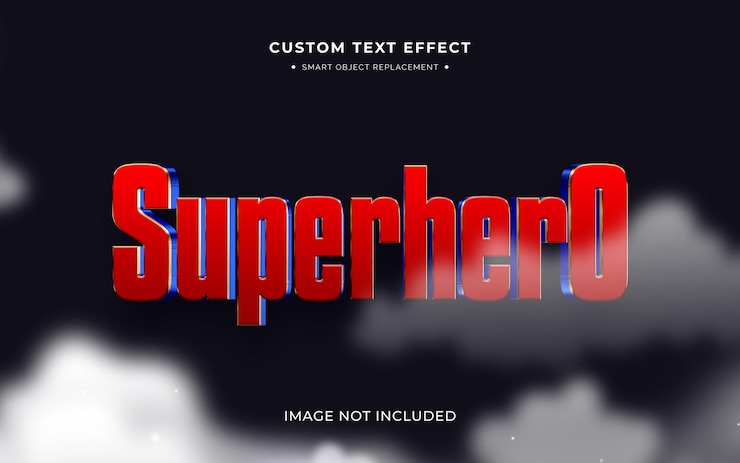 Gratis PSD red and blue movie 3d text style effect