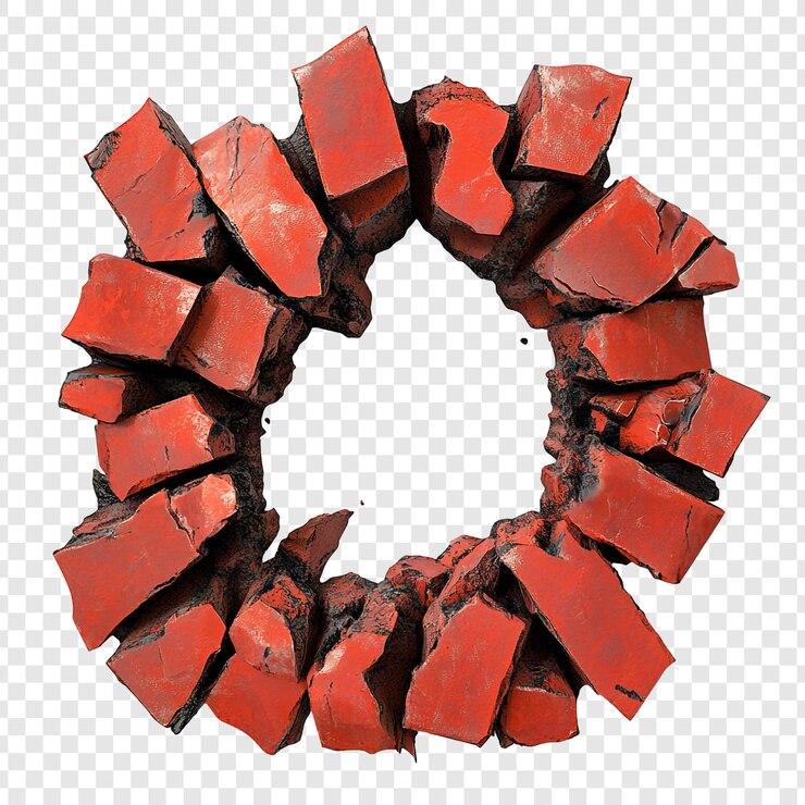 Gratis PSD red brick ring explosion abstract art