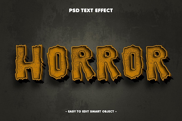 Gratis PSD redigerbar teksteffekt i skrekkstil