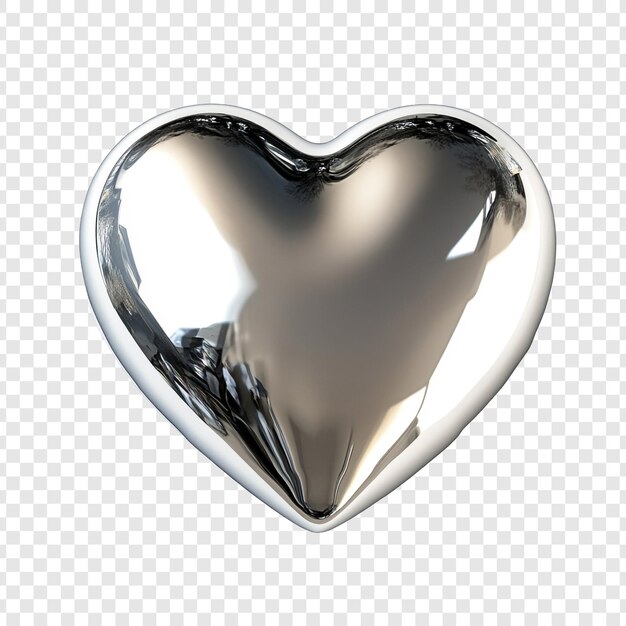 reflective silver heart a symbol of love and romance