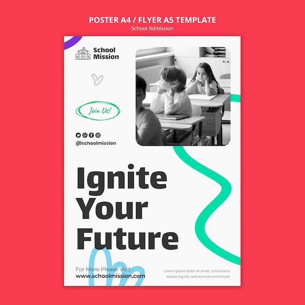 school admission poster template