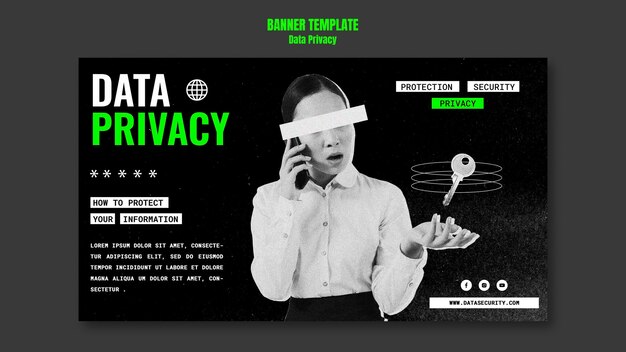 Skabelon for databeskyttelse i fladt design